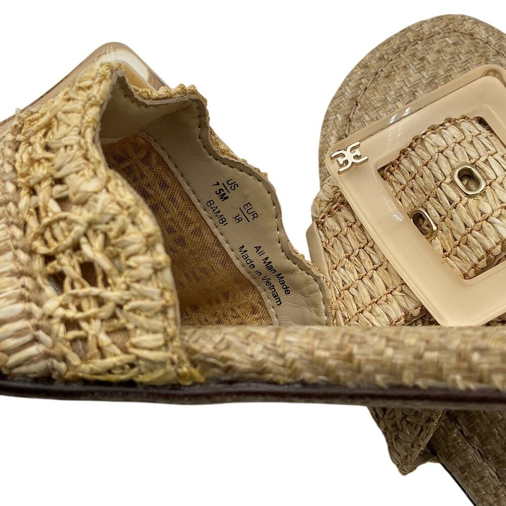 Sam Edelman Woven Beige Bambi Sandals Size 7.5 - Picture 7 of 8